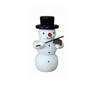Snowman with violin decoration figure made of wood 5.5cm