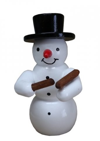 Snowman with sound wood decoration figure made of wood 5.5cm